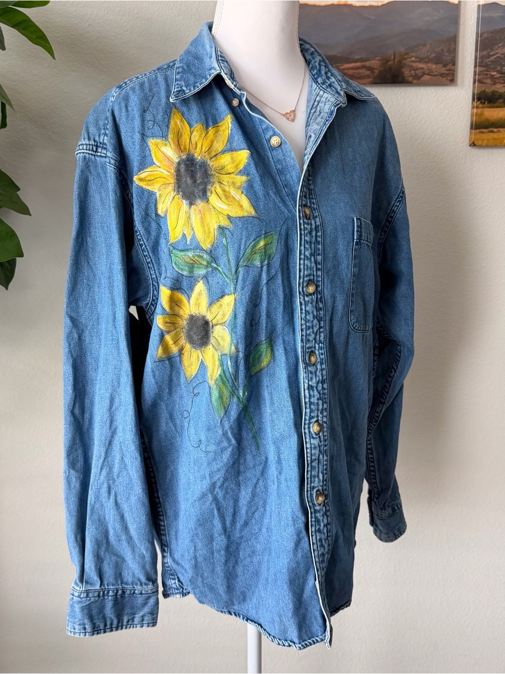 Topia Denim Shirt with White Trim Accents